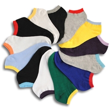 厂家批发韩国糖果分色男船袜男士糖果分色隐形船袜