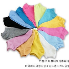 韩国可爱袜子纯色船袜糖果色短袜女式船袜女袜子厂家批发