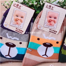 【大鼻子熊】小博士／精梳棉儿童袜子／无骨缝合松口／宝宝袜3904