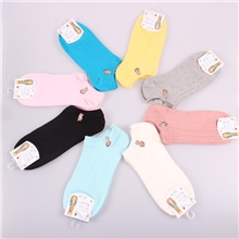 [天天特批]亏本清仓夏季全棉休闲女袜提花刺绣船袜短袜子批发