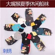 诸暨厂家批发夏季精品男袜韩版全棉菱形格休闲短袜船袜子批发