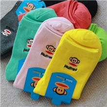 秋冬外贸袜子批发城刺绣猴子品牌纯棉女袜全棉袜女士中筒创意袜