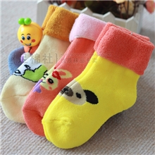 冬季儿童袜子批发全棉保暖袜卡通毛巾袜毛圈加厚纯棉地板袜厂家