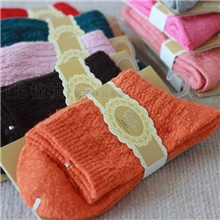 外贸冬季袜子厂家加厚羊毛袜批发纯色粗针复古女袜保暖袜无骨袜