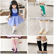 【花边高筒】韩国popkid中筒儿童袜/花边高筒袜/百搭公主袜/批发