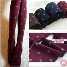 2013秋冬新款经典复古日韩甜美波点连裤袜彩色圆点连裤袜批发