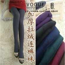 秋冬厚款内拉绒加厚彩色连裤袜踩脚裤拉毛九分打底裤袜