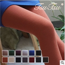 秋冬新款TSUTSU纯色膨体羊毛发热加厚连裤袜打底裤袜子加裆