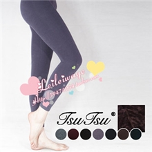 秋冬tsutsu保暖超厚高腰单层竹炭纤维拉绒打底踩脚裤袜