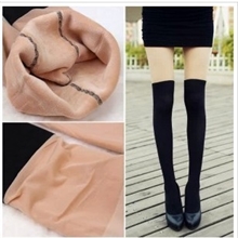 AIOM拼接秋冬显瘦假高筒袜假大腿连裤袜子假长筒丝袜过膝袜加厚