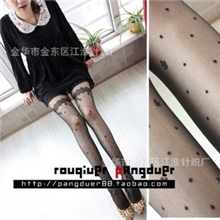 韩NEW假高筒法式复古性感包芯丝提花丝袜连裤袜比基尼春夏8603