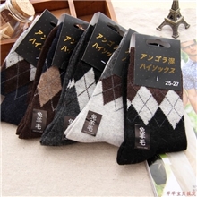 新款多菱形外贸兔羊毛男袜短袜子厂家批发10双起售外贸保暖袜