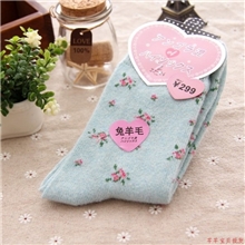 精典碎花外贸兔羊毛女袜子10双起售冬舒适透气日系可爱卡通保暖袜