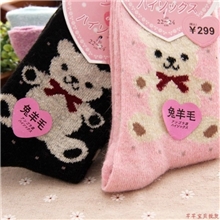 兔毛羊毛女袜2012秋冬厚款女卡通棉袜厂家批发价很保暖透气