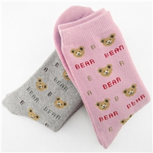 2013秋冬新款女式毛圈袜字母熊保暖加厚毛巾袜无次品袜子批发