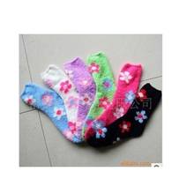 保暖舒适的女袜、花型毛巾女袜、半边绒中筒袜、成人袜、保暖袜