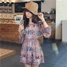 2013秋季连衣裙免费加盟雪纺长袖连衣裙广州外贸雪纺裙批发