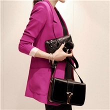 2013夏秋新款女装韩版糖果色修身中长款显瘦西服外套休闲小西装