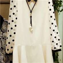 2013秋装新款女装韩国正品代购显瘦大码修身波点泡泡袖连衣裙子