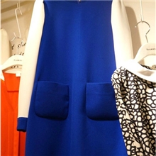 2013韩国代购秋装新款韩版女装OL气质修身拼接打底裙显瘦连衣裙