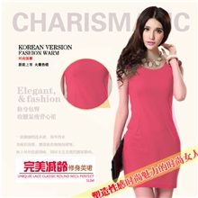 2013新款女连衣裙韩版女装夏季圆领修身百搭时尚打底裙子大码