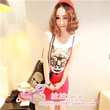 老虎T+背带包裙老虎套装超级实惠很潮的老虎T恤运动套装背带裙