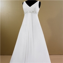 供应深V拖尾婚纱精美款