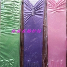 批发婚纱手套紫色手套绿色粉色新娘手套各式演出手套ST163