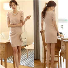 2013新款女装简约时尚气质OL修身短袖包臀裙短袖连衣裙