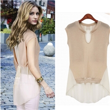 2013夏装新款欧美风雪纺上衣大码衬衫中长款t恤雪纺衫短袖