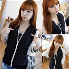 新款女式外套2013新款韩版宽松防晒衫拼色薄款纱女式开衫