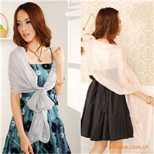 夏日必备遮阳仿丝质披肩搭配礼服反光丝质围巾多种用处P01