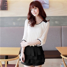 2013新款韩版甜美气质白色雪纺衫衬衫