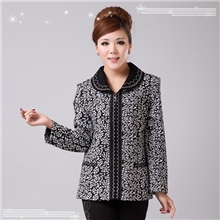 一件代发妈妈装春装新品中老年针织提花外套妈妈外套中老年女款