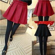 秋冬新款修身百搭毛呢短裙打底半身裙百褶裙女裙823