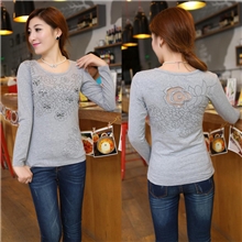 2013秋装新款韩版时尚女装t恤修身显瘦韩版体恤大码女式长袖T恤女