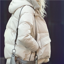 2013新款冬装女装欧美连帽拉链加厚毛线领女士羽绒服大衣外套