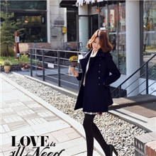 欧美风秋冬装中长款毛呢西装外套呢子大衣女装批发特价代理代发