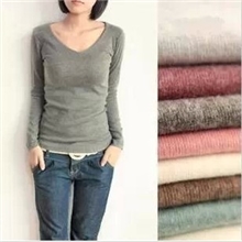 秋冬经典款百搭圆领修身长袖加厚磨毛打底衫棉T恤