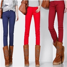 讴莉伊女装新款秋冬女式修身弹力小脚休闲女裤长裤子加绒裤批发