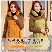 2013冬装新款棉衣女韩版中长款大码棉袄羊羔毛加厚立领棉衣女