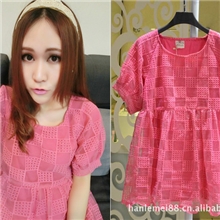 韩国代购2013春夏最新款刺绣拼接欧根纱蓬蓬BB裙#8520