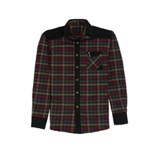 厂家直销梦之狼男士超柔格子休闲衬衫保暖内衣单件衬衫男