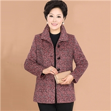 批发2013中老年女装新款毛呢大衣冬装豹纹毛呢外套中年气质妈妈装