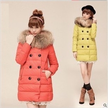 特价清仓女羽绒服新款真大毛领加厚保暖羽绒服中长款双排扣