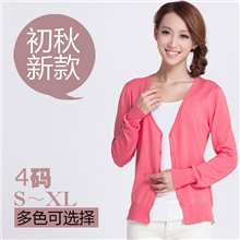 2013秋季新款韩版女士V领长袖针织衫基本款大码女装开衫批发