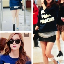 （现货）韩国东大门代购正品jessica宋茜同款刺绣卫衣加绒