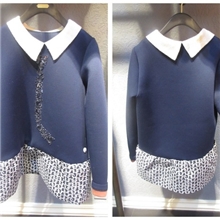 现货分发地素DAZZLE专柜正品13年秋冬水钻翻领修身连衣裙小洋装