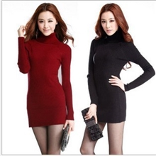 2013冬装新款女式高领毛衣长袖韩版弹力衫中长款厚毛衣女装批发
