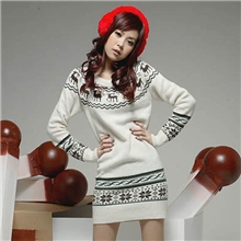 D3331圆领长袖绣花小鹿套头韩版女装毛衣厂家直销特价15元可爱版